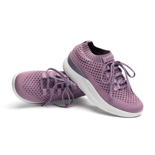 A pair of purple sneakers with lace-up 21040642_1pair_hi-res_SQ closure and a mesh upper.
